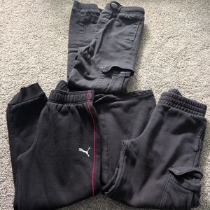 Lot Of 3 Boys Medium Black Jogger / Pants Gap, H&M Puma